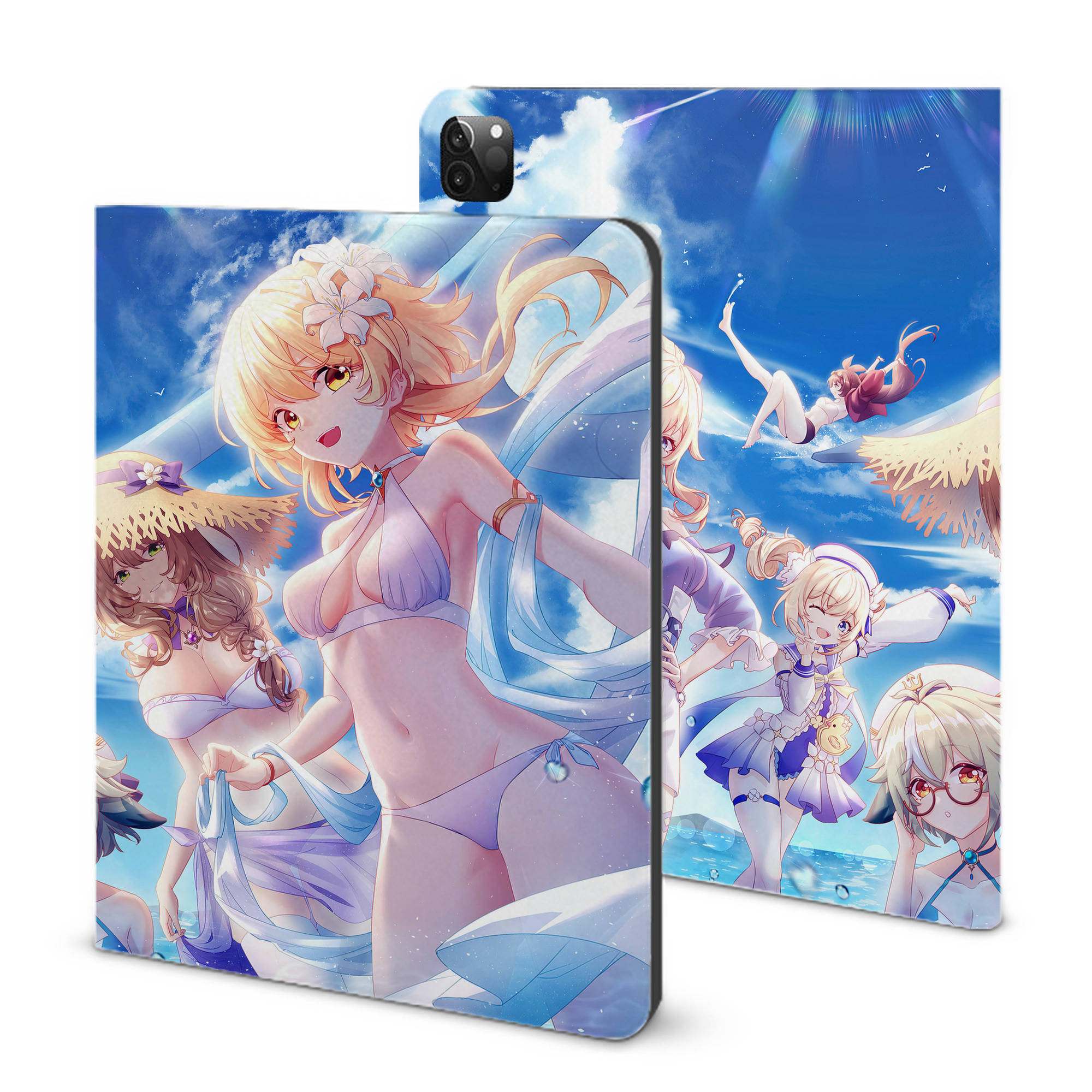 げんし神 genshin IPadケース ペンホルダー付き ブックスタイルデザイン